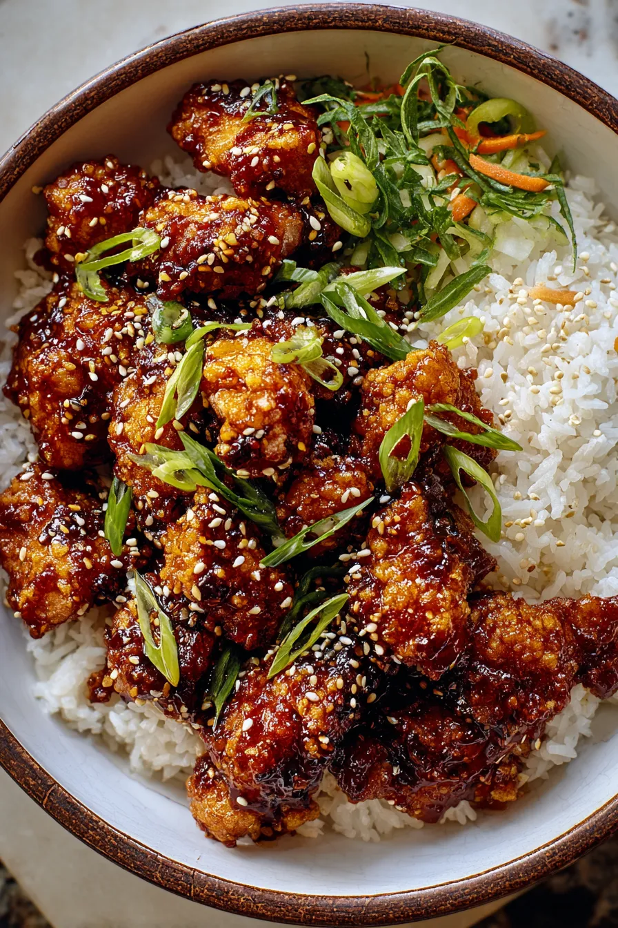 Sticky Korean Fried Chicken and Rice Bowls – My Food Plans