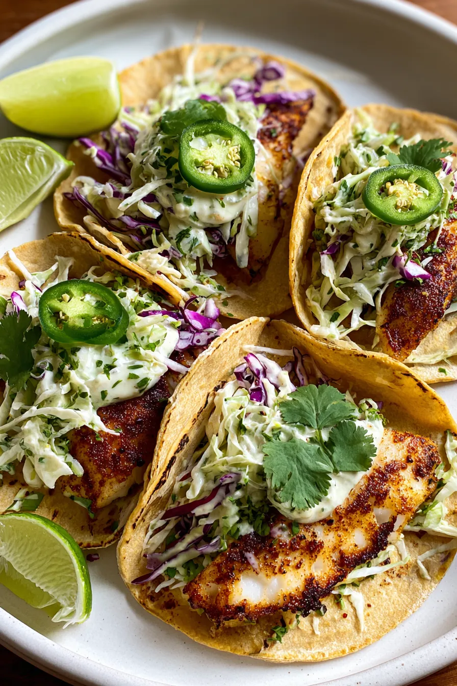 Fish Tacos with Cilantro Lime Slaw – My Food Plans