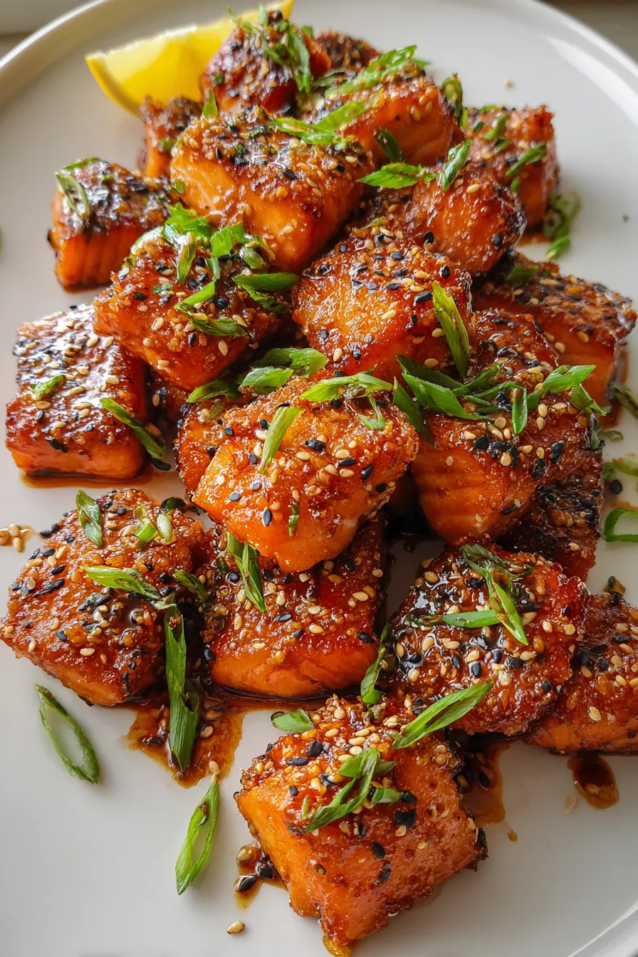 Crispy Air Fryer Honey Garlic Salmon Bites – My Food Plans