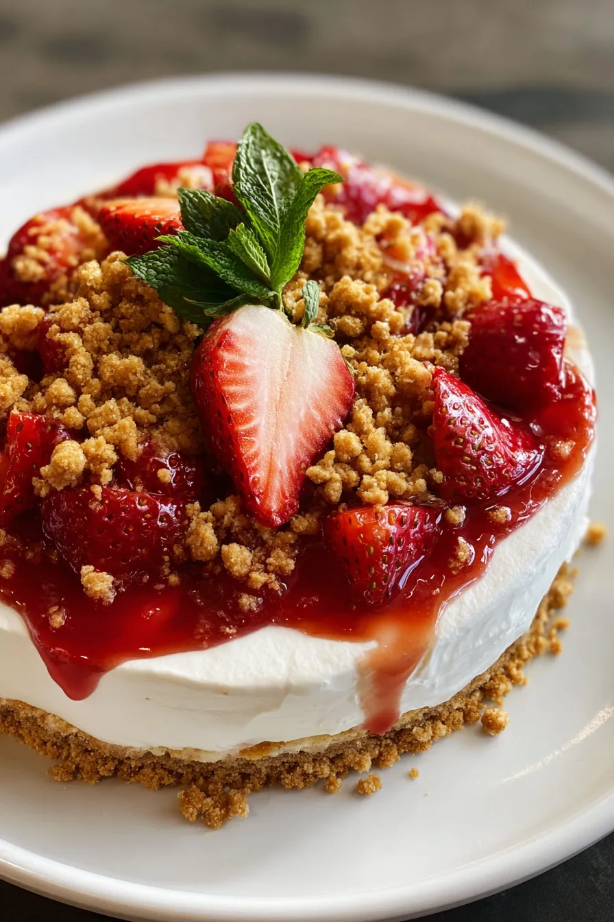 Strawberry Crunch Cheese Cake No-Bake – My Food Plans